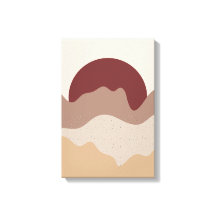 Burnt Red Sun Wall Art – Earth Tone Poster