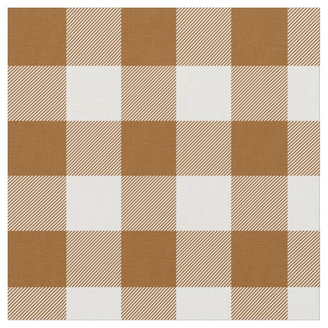 Burnt Sienna och White Gingham Play Tyg (Närbild)