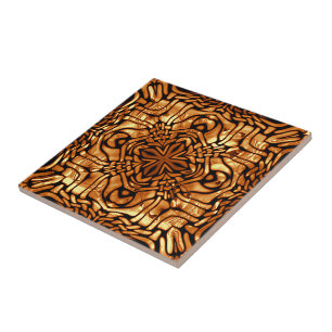 Burnt Sienna Terracotta Brown Ethnic Tribe Art Kakelplatta