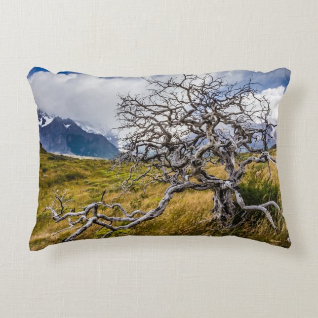 Burnt träd, Torres del Paine, Chile Prydnadskudde (Framsidan)