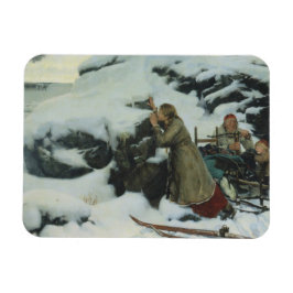 Burnt Village in Winter (av Albert Edelfilt) Magnet