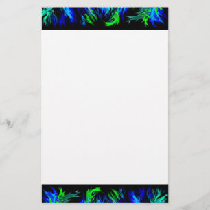 büropapier blau grün retro artdeco randmuster brevpapper