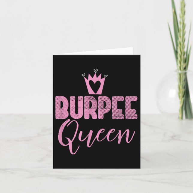 Burpee Queen Funny Sy Workout Motivation Gym Älska Kort (Framsida)