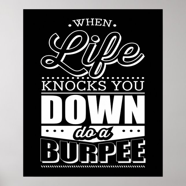 Burpees Fitness Gym Workout inspiration Poster (Framsidan)