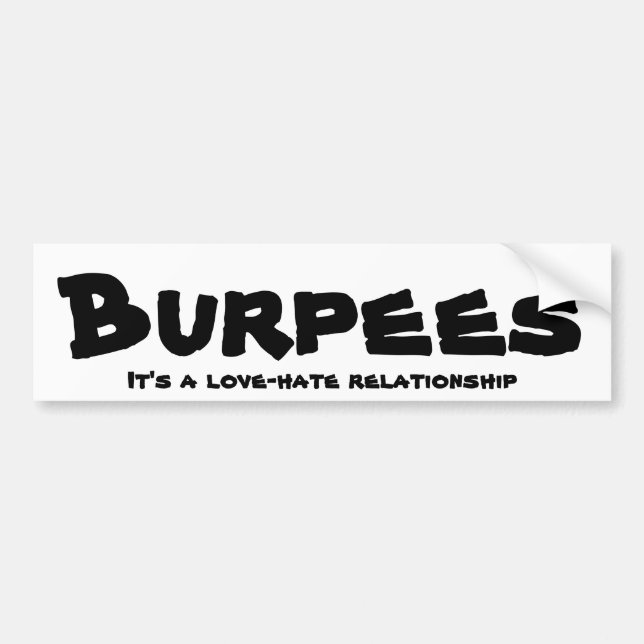 Burpees kärlek-/hatförhållande bildekal (Framsidan)