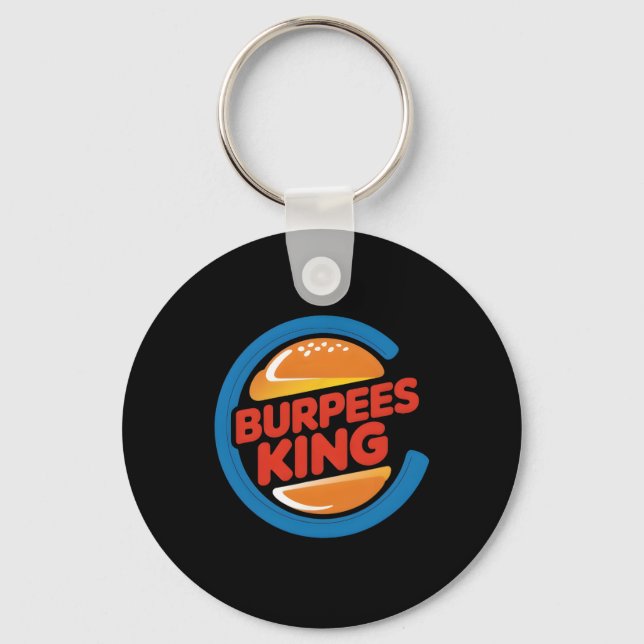 Burpees Kung Cardio Gym Kraftträning Burger Älskar Nyckelring (Framsida)