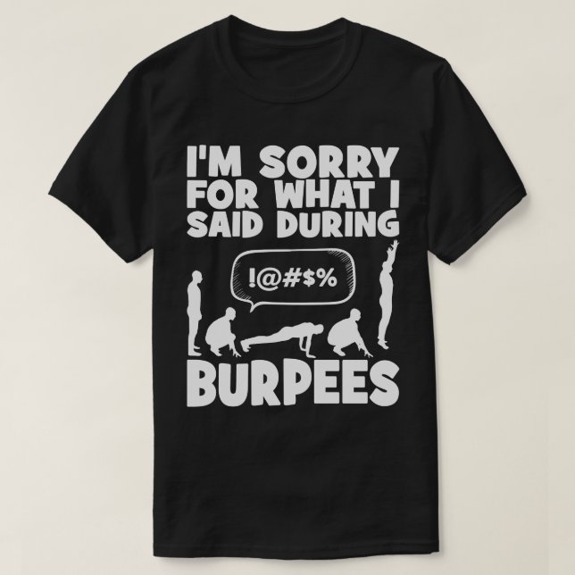 BURPEES - Ljudig Novelty-workout T Shirt (Design framsida)