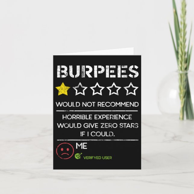 Burpees skulle inte rekommendera Zero Stars Funny  Kort (Framsida)