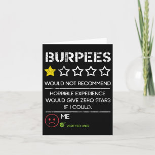 Burpees skulle inte rekommendera Zero Stars Funny  Kort