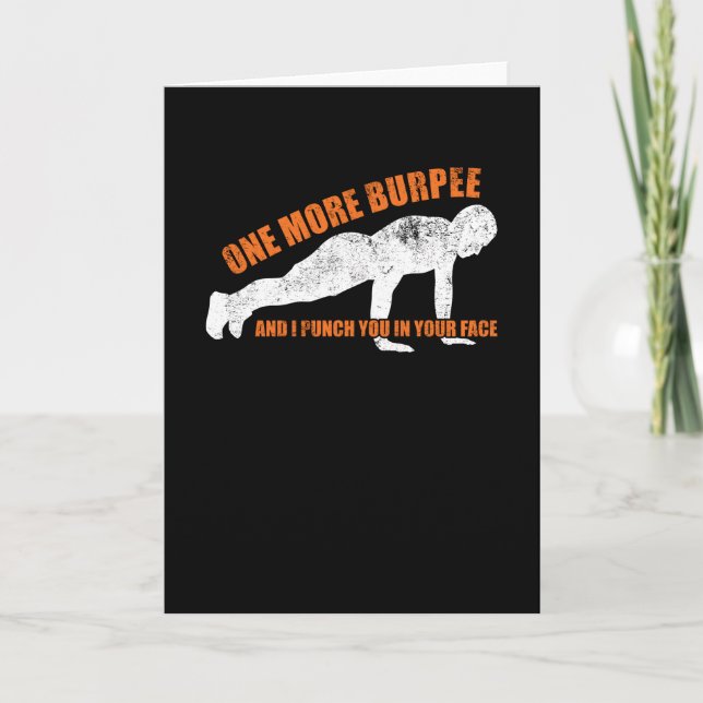 Burpees Sports Funny Hatred Exhausting Fitness Kort (Framsida)