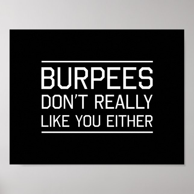Burpees Verkligen inte som du heller Poster (Framsidan)