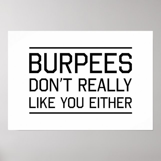 Burpees Verkligen inte som du heller Poster (Framsidan)