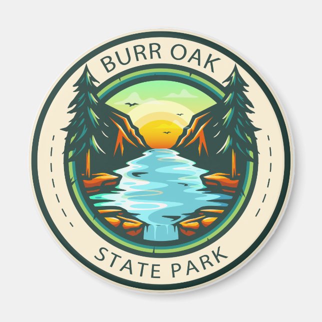 Burr Oak State Park Ohio Badge Magnet (Framsidan)