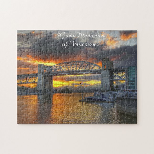 Burrard Street Bridge Vancouver. Jigszle Puzzle Pussel (Horisontell)