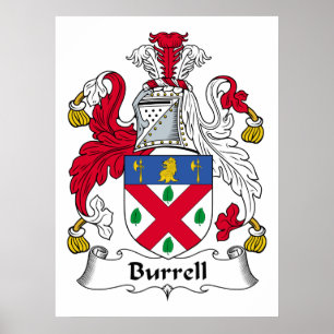 Burrell familjvapensköld poster