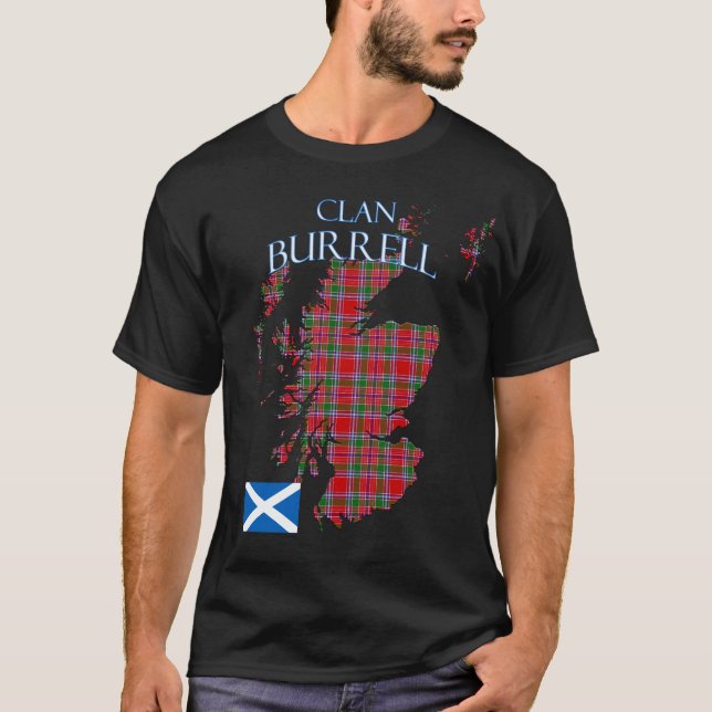 Burrell Scottish Klan Tartan Scotland T Shirt (Framsida)