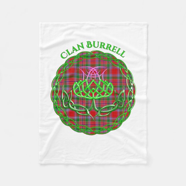 Burrell Scottish Tartan Celtic Thistle Fleecefilt (Framsidan)