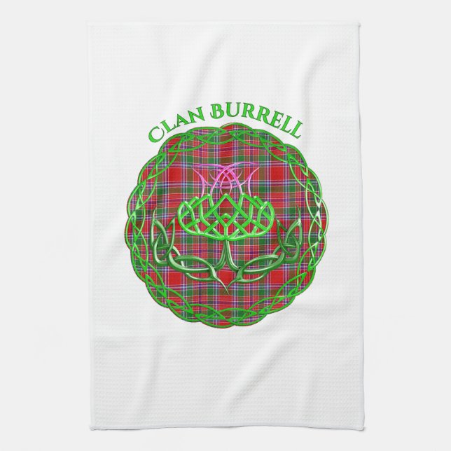 Burrell Scottish Tartan Celtic Thistle Kökshandduk (Vertikal)