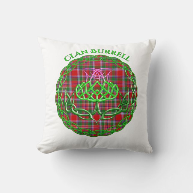 Burrell Scottish Tartan Celtic Thistle Kudde (Framsida)