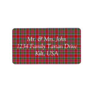 Burrell Tartan Label Adressetikett