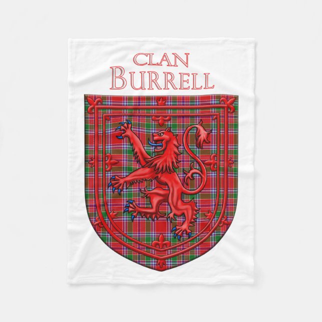 Burrell Tartan Scottish Play Lejon Rampant Fleecefilt (Framsidan)