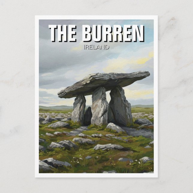 Burren Irland Poulnabrone Dolmen Resa Vykort (Framsida)