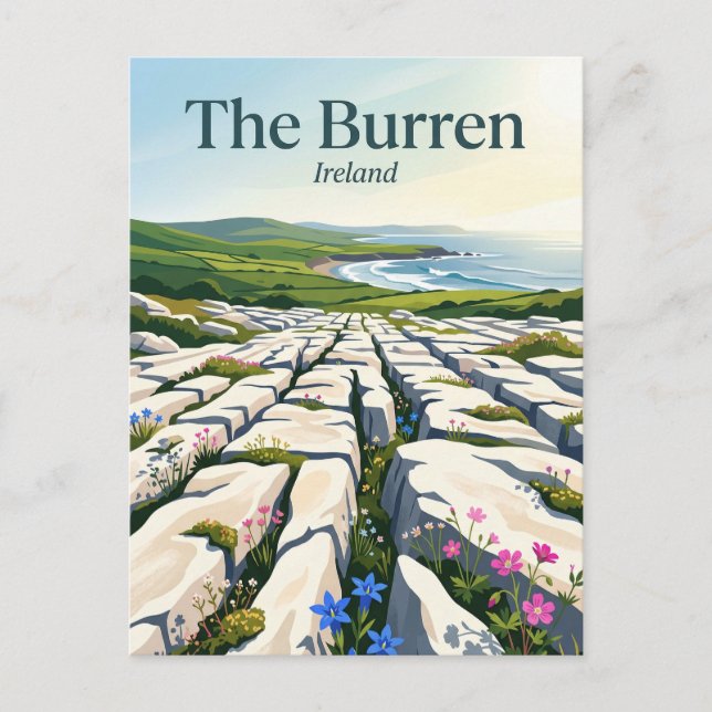 Burren Irland Vykort (Framsida)