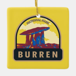 Burren National Park Ireland Travel Art Vintage Julgransprydnad Keramik