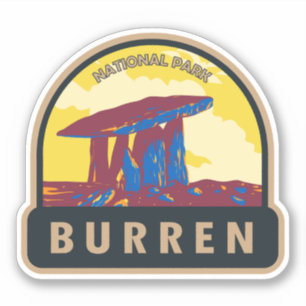 Burren National Park Ireland Travel Art Vintage Klistermärken