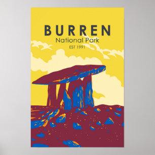 Burren National Park Irland Resa Konst Vintage Poster