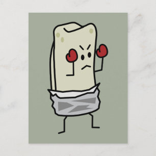 Burrito Boxare Kämpe med Röda Boxnings Handskor Vykort