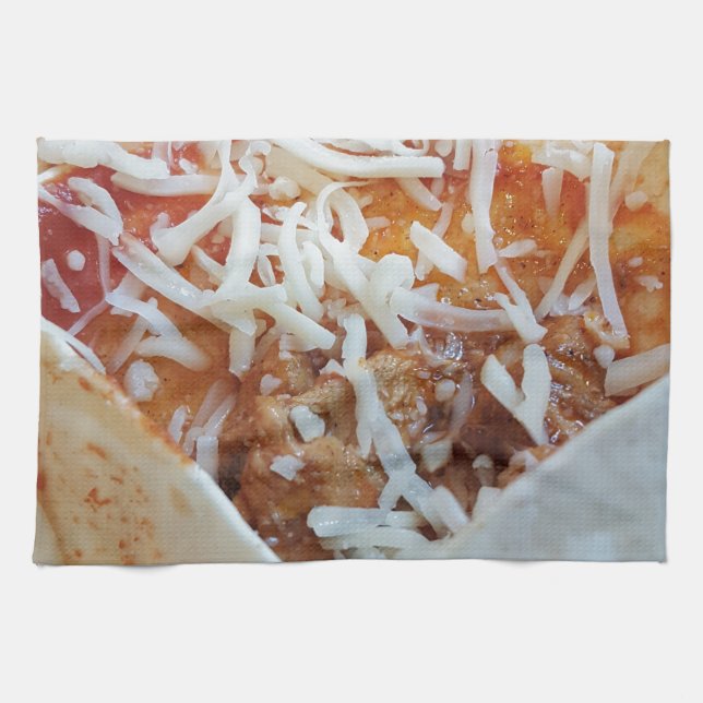 Burrito Cheese Funny Food Background Kökshandduk (Horisontell)