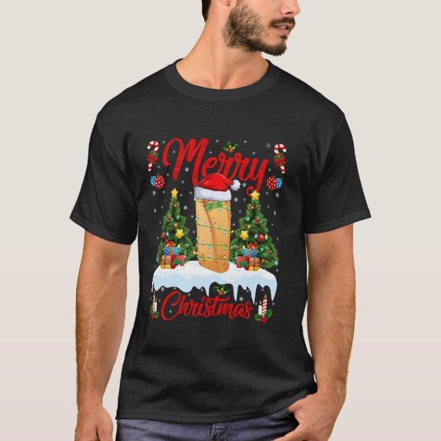 Burrito God jul Träd Ljus Fast Food Burr T Shirt (Framsida)