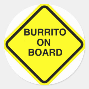 Burrito ombord runt klistermärke