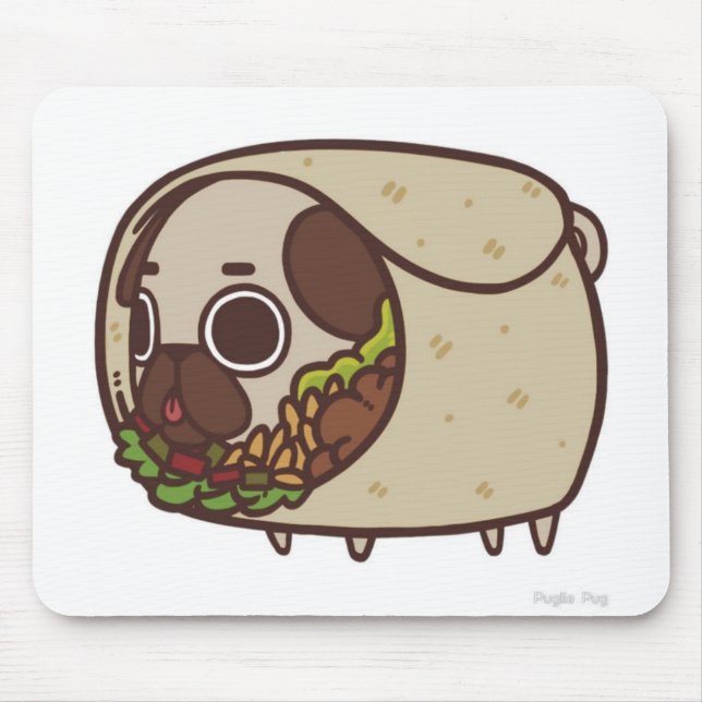 Burrito Pug Mousepad Musmatta (Framsidan)
