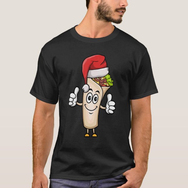 Burrito Santa Hat-julen Pajama Mexikanska matX T Shirt (Framsida)