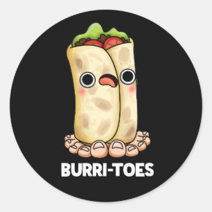Burritoes Funny Burrito Pun Mörk BG Runt Klistermärke