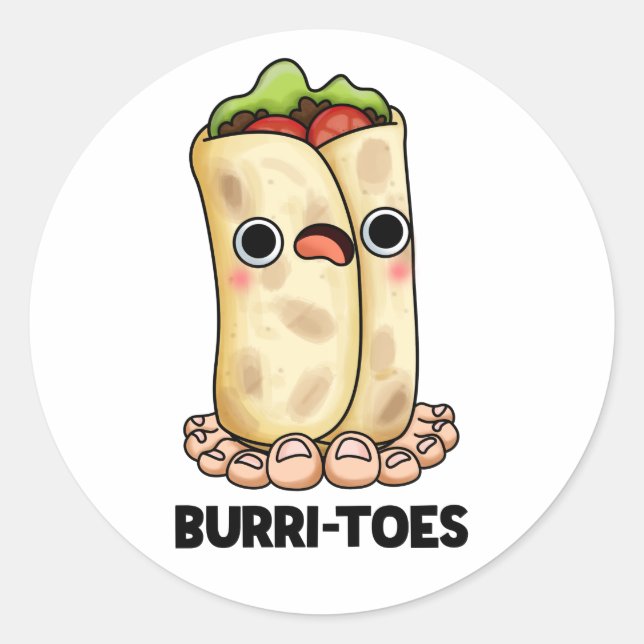 Burritoes Funny Burrito Pun Runt Klistermärke (Framsida)