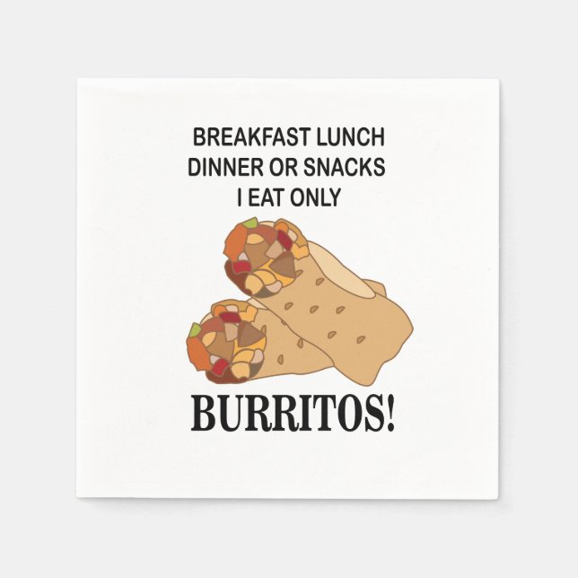 Burritos I Eat Only Burrito Party Pappersservett (Framsidan)
