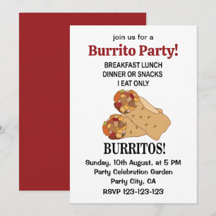Burritos I Eat Only Burritos Inbjudningar