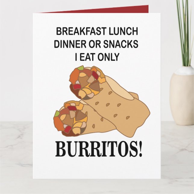 Burritos jag äter endast Burrito Kort (Framsida)
