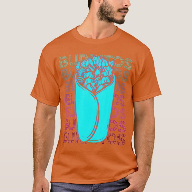 Burritos Mexikansk mat Retro flicka T Shirt (Framsida)