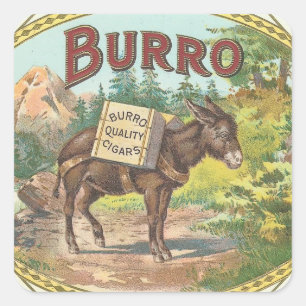 Burro Fyrkantigt Klistermärke