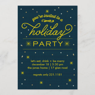 Burs för Gult av julfest Inbjudningar