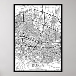 Bursa Turkiet karta Poster