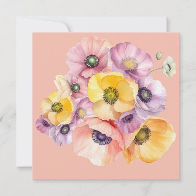 Burst of Anemones Flat Card (Framsida)