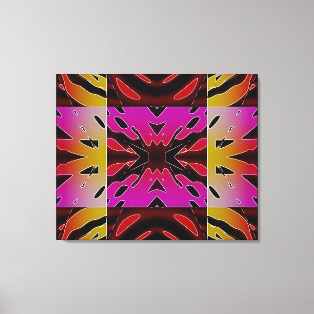 Burst of Black Backe Guld Wrapped Canvas (Framsida)