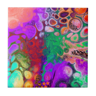 Burst of Färg Digital Fluid Art Kakelplatta