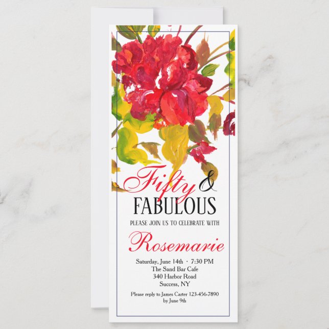 Burst of Red-inbjudan Inbjudningar (Framsida)