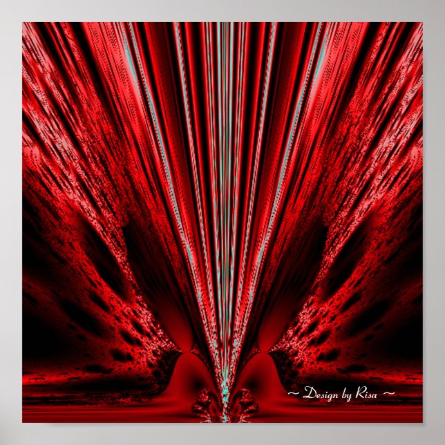 Burst - Red n White Fractal Poster (Framsidan)